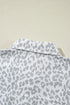 White Leopard Printed Flap Pocket Denim Jacket